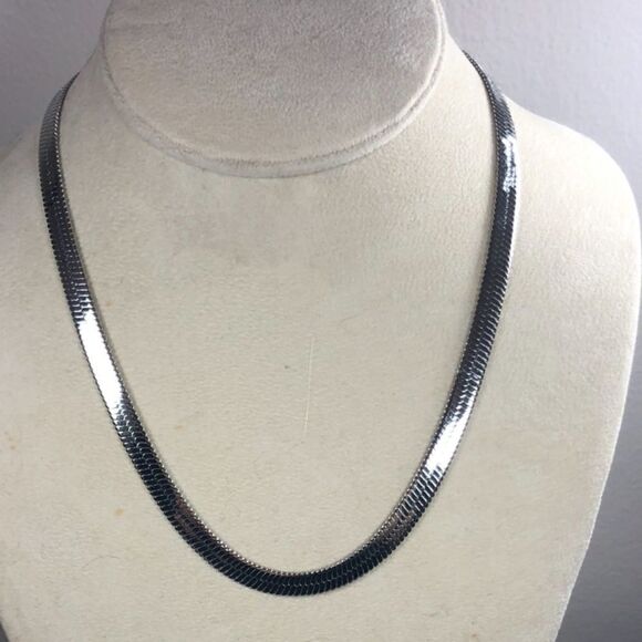 COPY - Silver Herringbone/Snake Chain 6mm Necklace - Picture 2 of 5